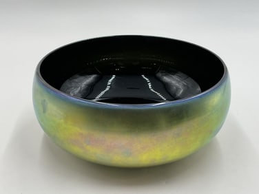 Studio Glass Bowl with Iridescent Finish by Correia Glass, Artist Proof, Signed & Dated,