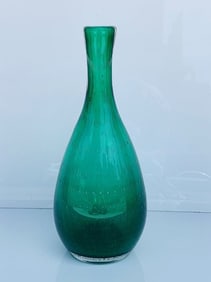 Studio Glass Vase With Controlled Bubbles Detail, USA 1960s