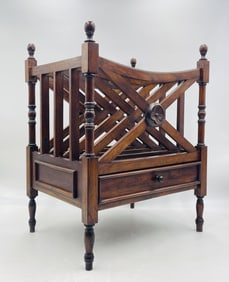 Mahogany Canterbury Magazine Rack -