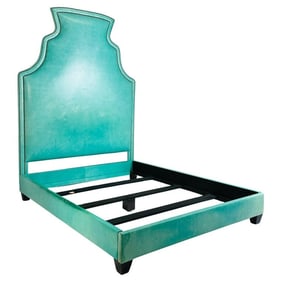 Queen Size Bed Upholstered in Leather