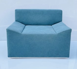 Modern Lounge Chair with Stainless Steel Plinth Base