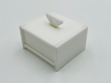 Vintage Jewelry Box in White Lucite in the style of Charles Hollis Jones