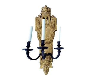 Large Gilded Wood Sconce, made in Italy