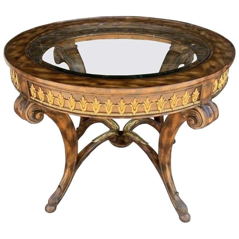 Center/Entry Table in Brass & Wood by LA Barge (1 of 9)