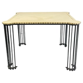 Iron and Ultrasuede Game Table by Marjorie Shusman Studio