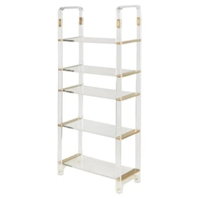 Vintage Lucite & Brass Etagere in the style of Charles Hollis Jones, USA 20th Century
