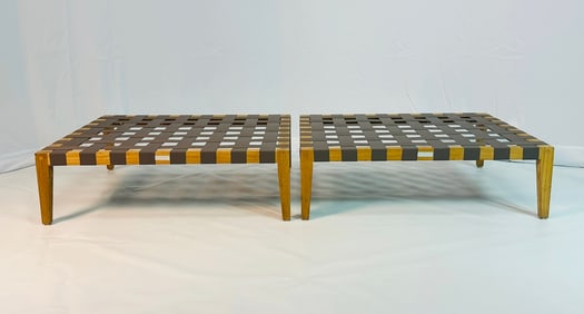 Pair of Avalon Benches/Ottomans by Harbour Outdoor