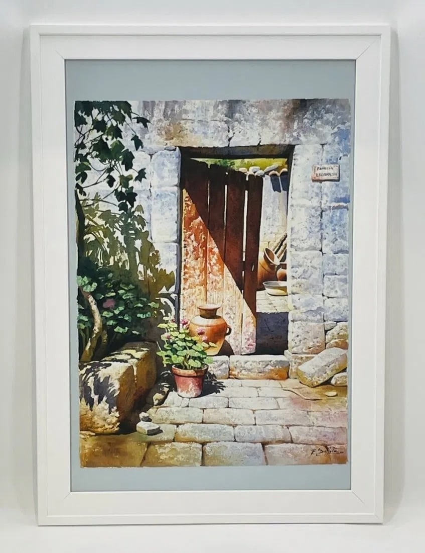 Watercolor Painting Signed F. Bellota, Dated 01. (1 of 8)