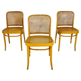 Set of Three Cane & Bentwood Side Chairs by Loewenstein/Oggo , USA 1960's
