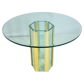 Brass & Glass Dining/Center Table by Leon Rosen for Pace Collection