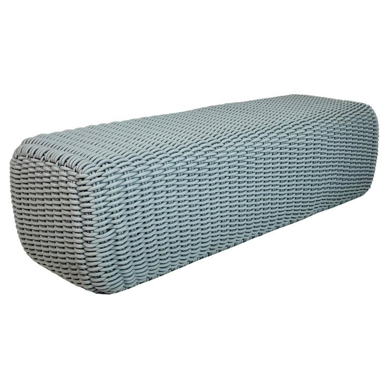 Outdoor Bench by Shore Furniture, London 21st Century: This modern and stylish bench is the perfect addition to any outdoor space. All of Shore's furniture is hand crafted with a combination of natural fibers and silicon materials, this bench features a s