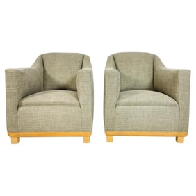 Pair of Custom Lounge Chairs Made in USA, Circa 1960s