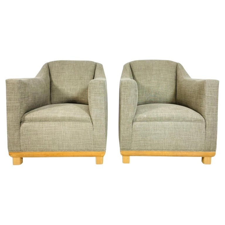 Pair of Custom Lounge Chairs Made in USA, Circa 1960s (1 of 20)