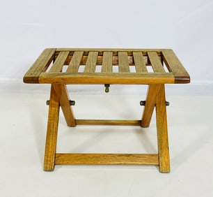 Vintage Folding Teak Stool with Slatted Top by Summit Furniture