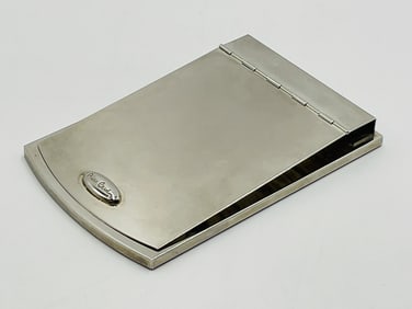 Pierre Cardin Polished Chrome Flip-Top Notepad Holder, 1980s