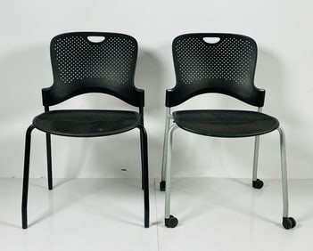 Pair of Caper Office/Stacking Chairs by Herman Miller.