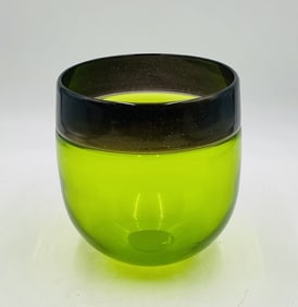 Vintage Studio Glass Vase by Correia Art Glass, Signed & Dated 1999