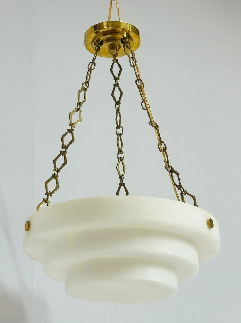 Alabaster and Brass 'Verona' Chandelier Vaughan Lighting (1 of 6)