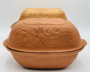 Pair of Clay Cooking Pots, made in Germany by TOPF