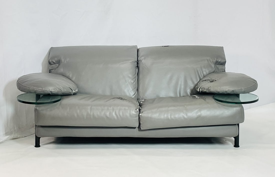 Iconic 1980s Paolo Piva 'Arca' Sofa for B&B Italia with Glass Arm Trays (1 of 13)