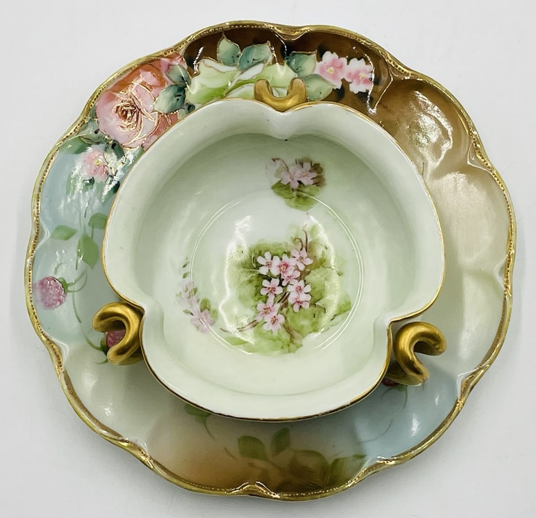 Vintage Porcelain Plate and Bowl Attb to Limoges (1 of 17)