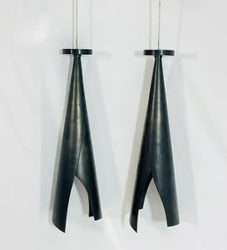 Pair of Kelly Wearstler for Visual Comfort Pendant Lights in Dark Bronze