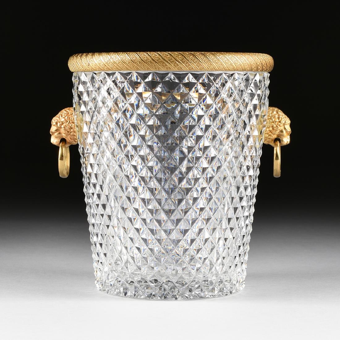 A FRENCH GILT BRONZE MOUNTED CUT CRYSTAL CHAMPAGNE (1 of 4)