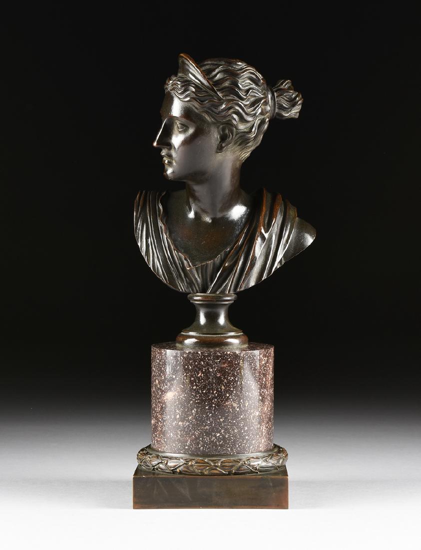 A BRONZE PATINATED BUST OF DIANA OF VERSAILLES, LATE (1 of 9)