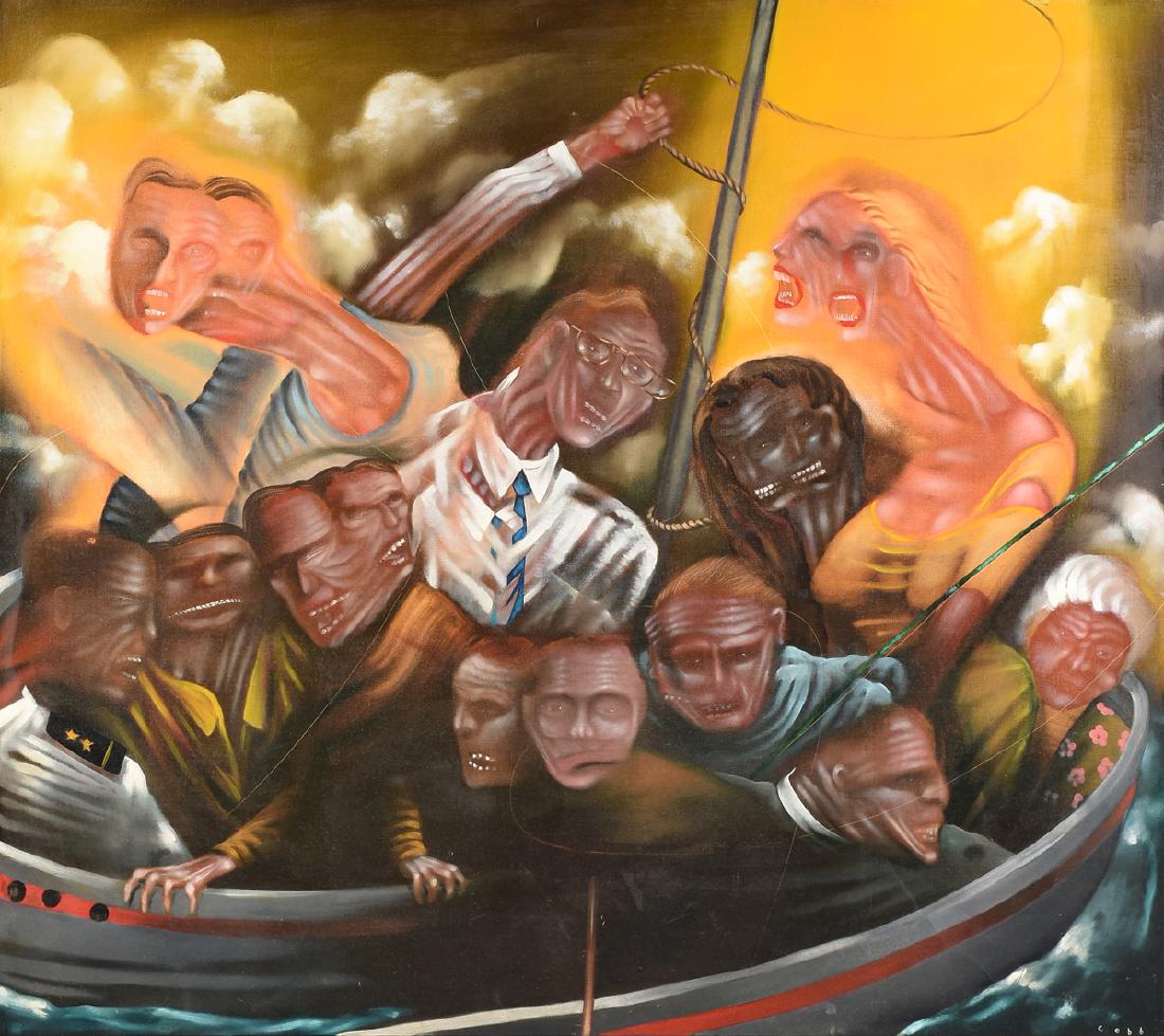 JAMES COBB (American/Texas b. 1946) A PAINTING, "Ship (1 of 12)