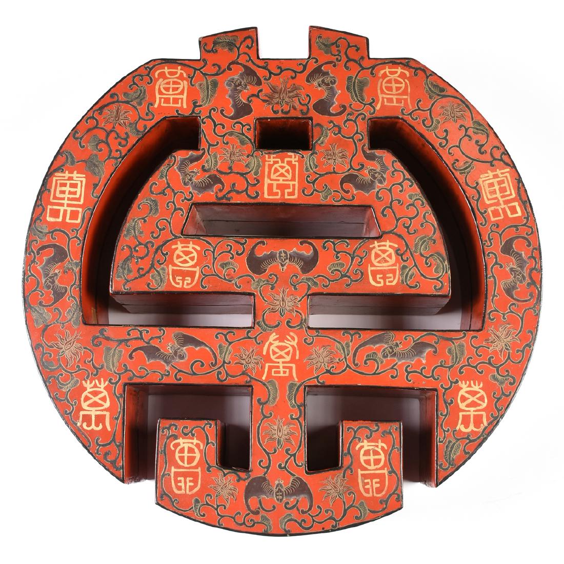 A CHINESE QIANGIN AND TIANQI STYLE RED LACQUER PAINTED (1 of 8)