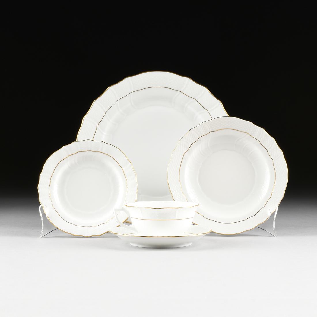 A FORTY-SIX PIECE HEREND GILT DECORATED PORCELAIN (1 of 20)