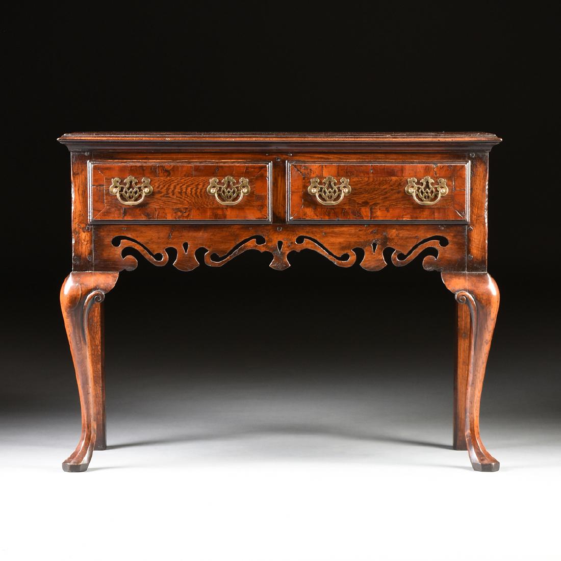 A QUEEN ANNE STYLE GEORGE III PERIOD CARVED OAK AND (1 of 12)