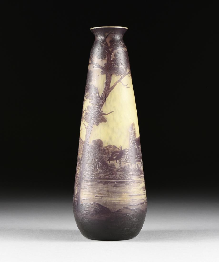 A JOHANN LOETZ WITWE ACID ETCHED CAMEO GLASS VASE, (1 of 10)