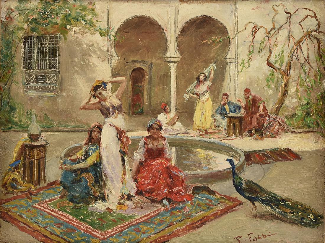 FABIO FABBI (Italian 1861-1946) A PAINTING, "Dancers in (1 of 10)