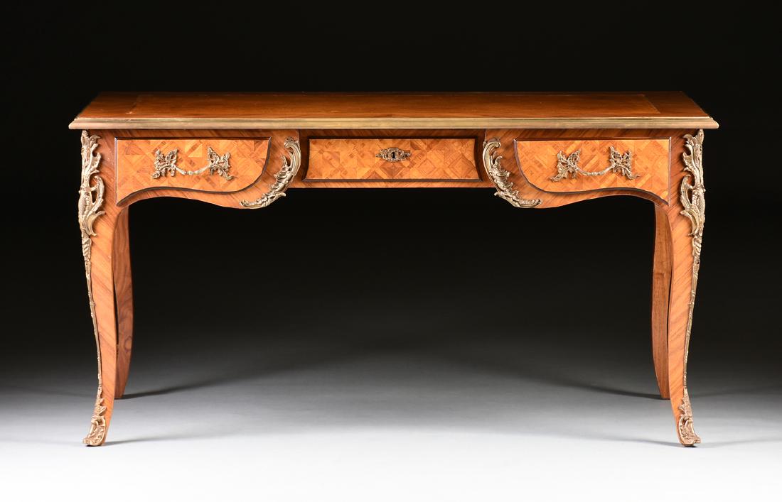 A FRENCH LOUIS XV STYLE KINGWOOD PARQUETRY INLAID GILT (1 of 12)