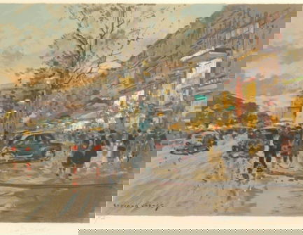 EDOUARD CORTES (French 1882-1969) A lithograph, ": EDOUARD CORTES (French 1882-1969) A lithograph, "Champsesys," 35/500 on paper, signed in Ink Ed Cortes. 17" x 23". Framed.