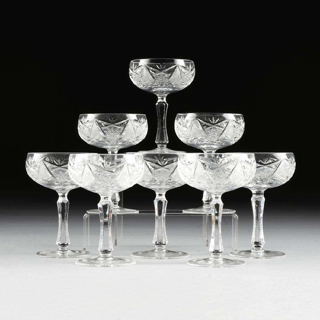 A SET OF EIGHT IMPERIAL CRYSTAL CUT CRYSTAL CHAMPAGNE (1 of 5)