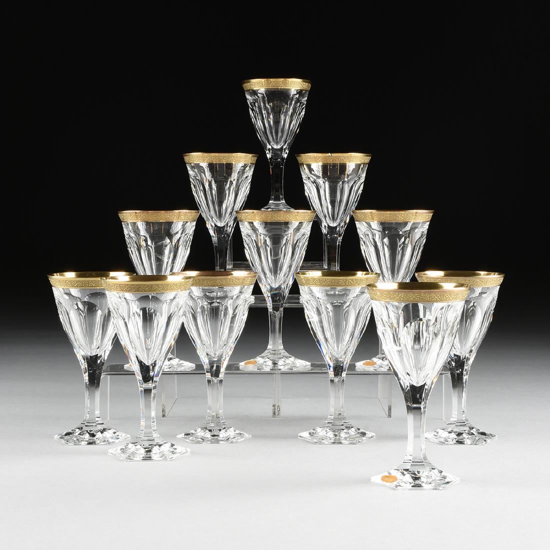 A SET OF TWELVE MOSER CUT CRYSTAL LIQUOR GLASSES IN THE (1 of 6)