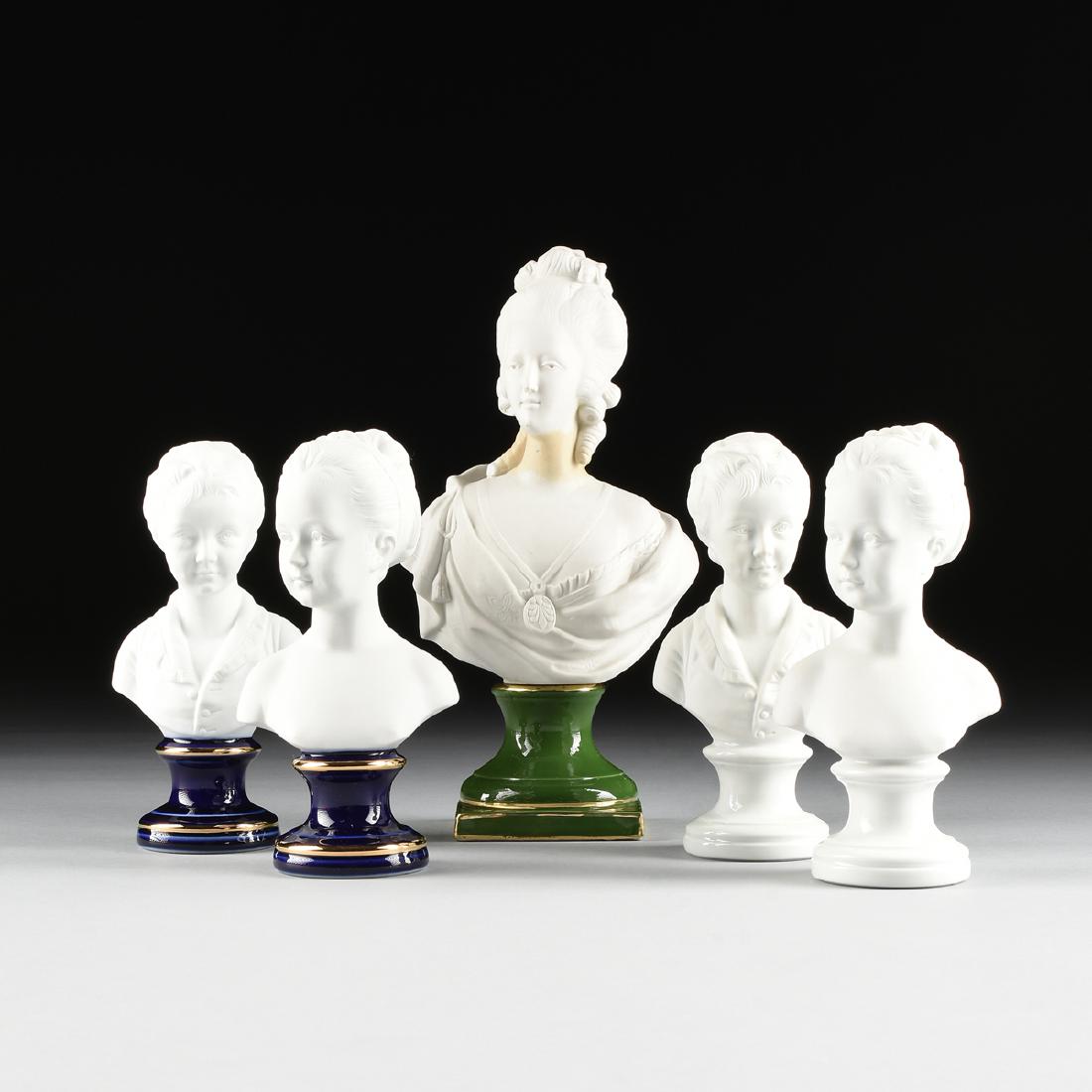 A GROUP OF FIVE FRENCH SÈVRES STYLE PORTRAIT BISQUE (1 of 14)