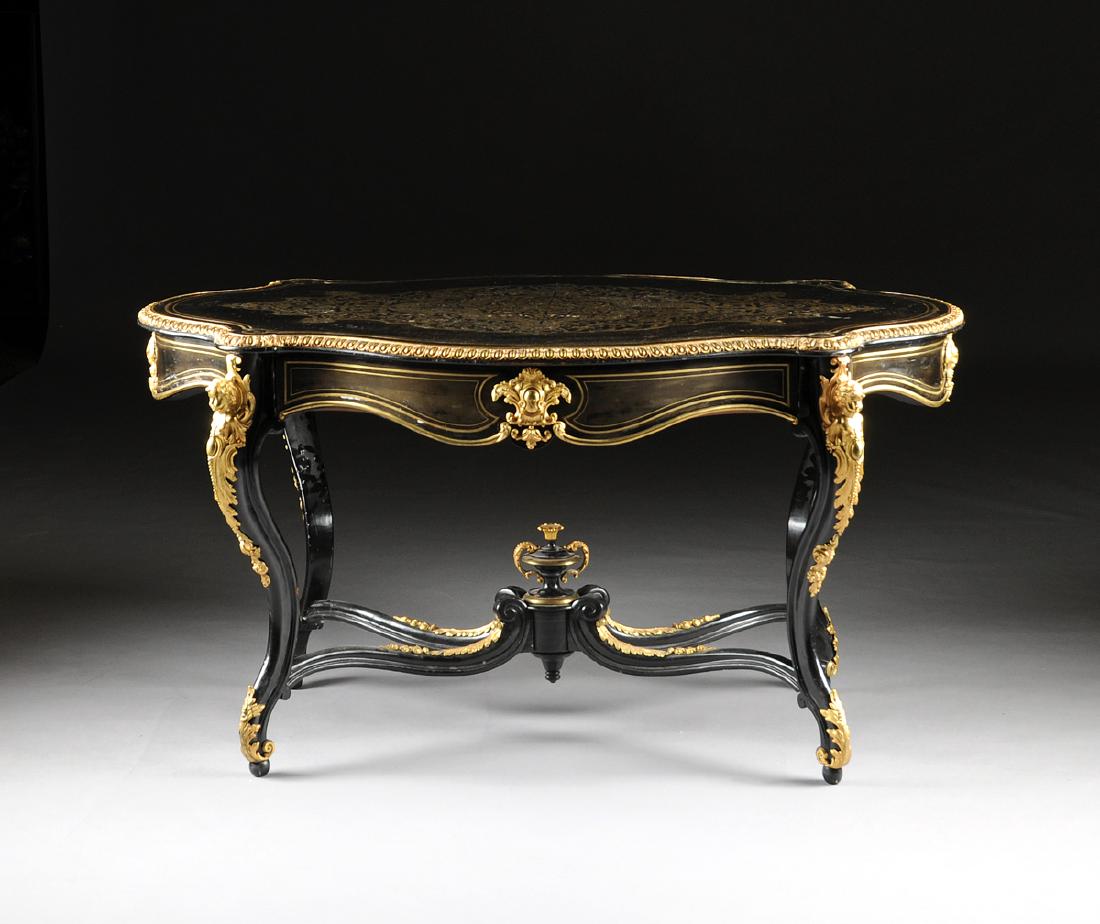 A NAPOLEON III GILT BRONZE MOUNTED AND INLAID TABLE DE (1 of 8)