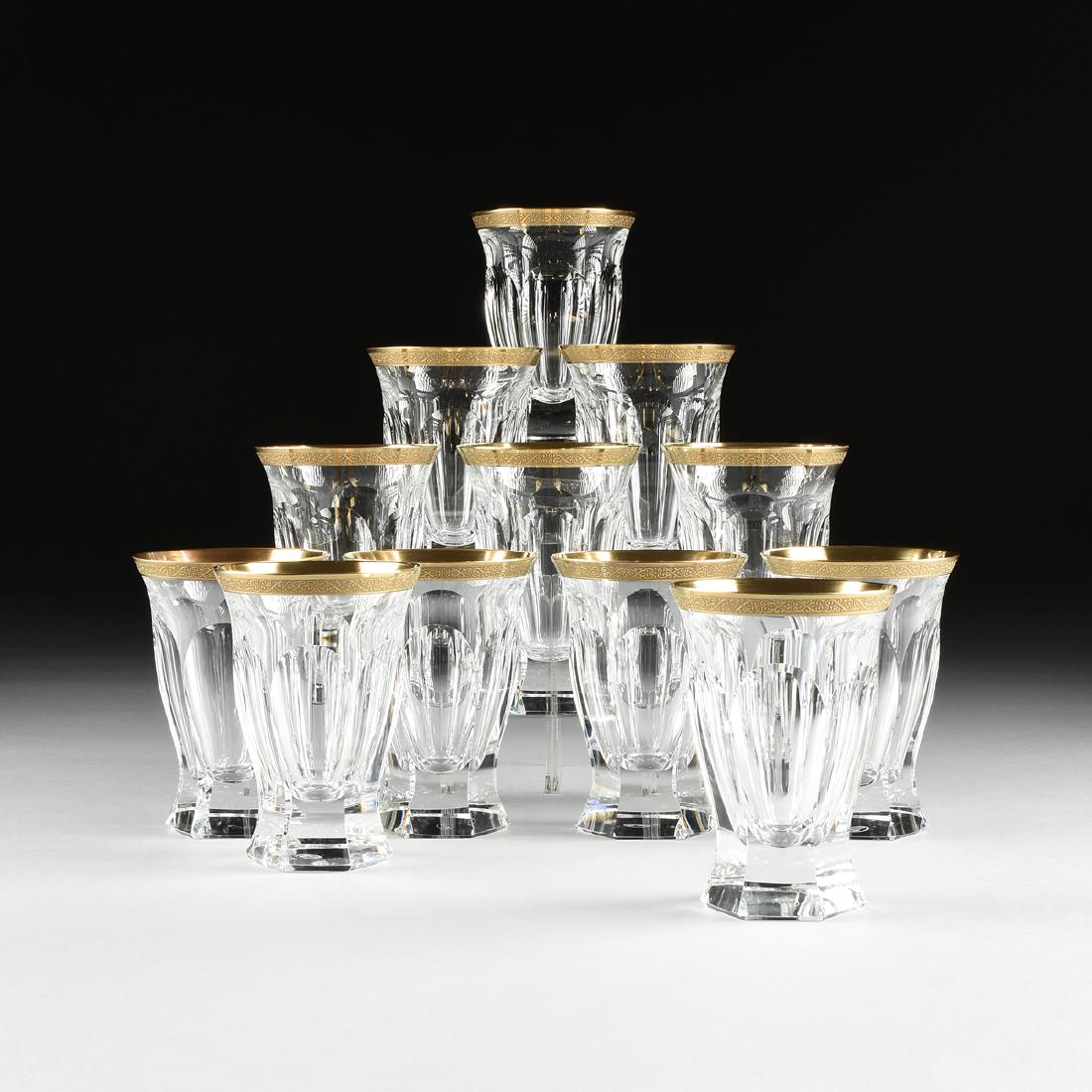 A SET OF TWELVE MOSER CUT CRYSTAL HIGH BALL GLASSES IN (1 of 5)