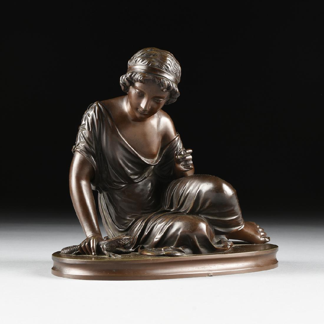 A NEOCLASSICAL STYLE CAST BRONZE SCULPTURE, CIRCA 1900, (1 of 12)
