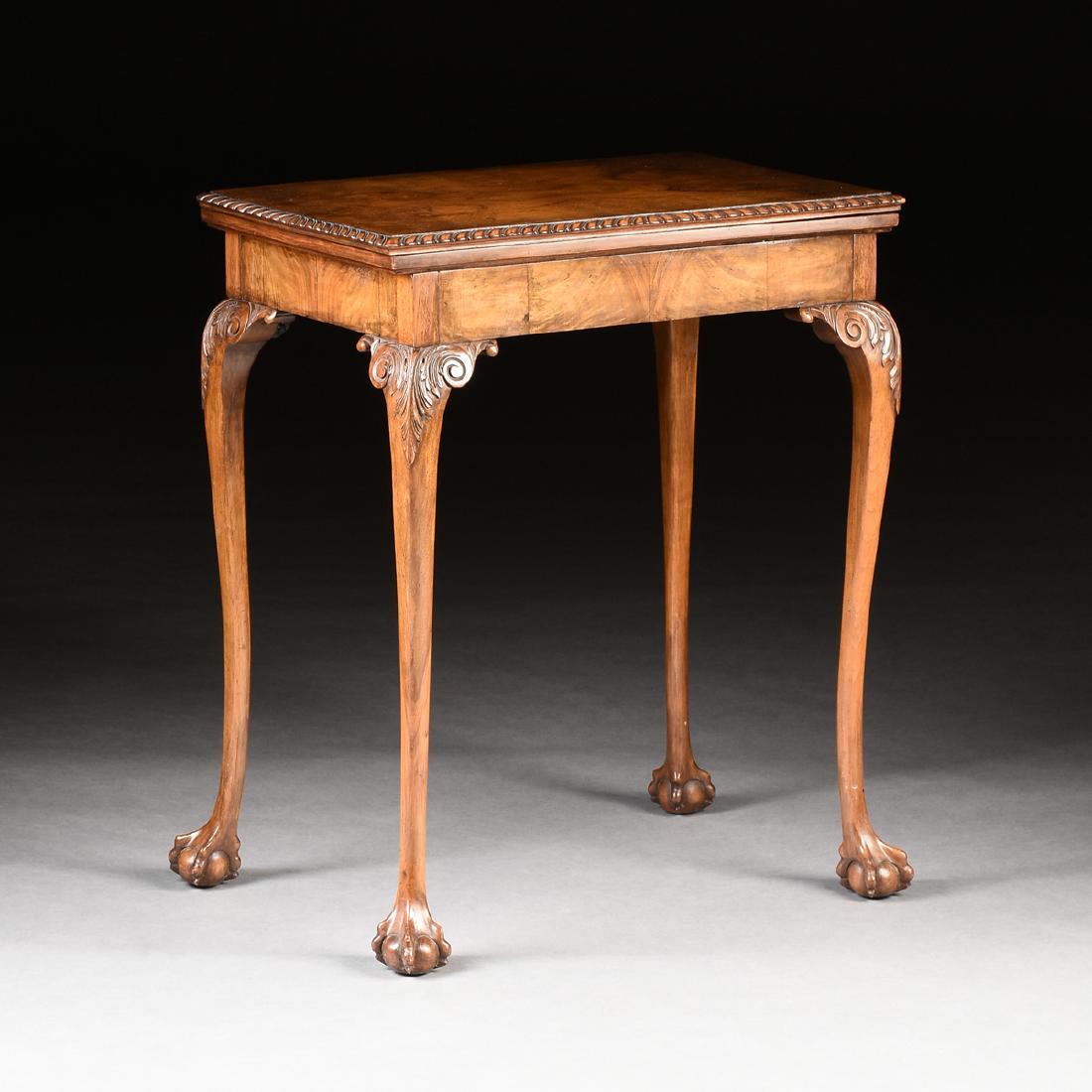 A CHIPPENDALE STYLE WALNUT GAMES TABLE, MODERN, (1 of 7)