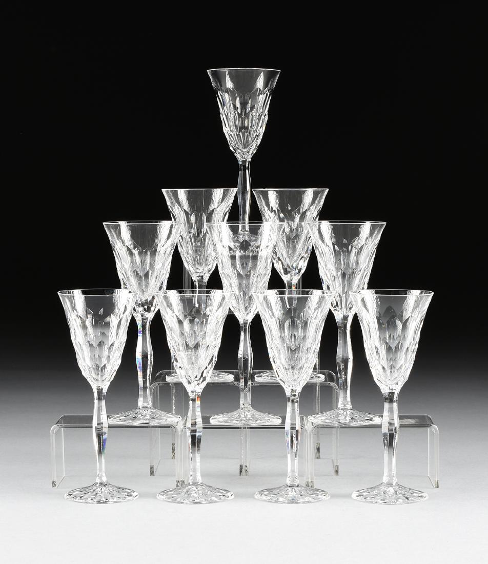 A SET OF TEN ORREFORS CUT CRYSTAL SHERRY GLASSES IN THE (1 of 6)