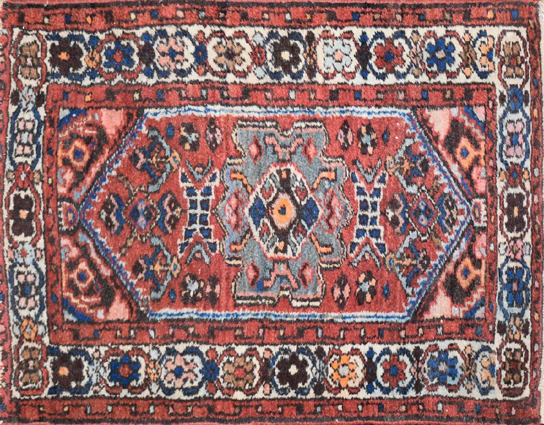 A SEMI ANTIQUE PERSIA HAND MADE WOOL HAMADAN SMALL RUG, (1 of 7)