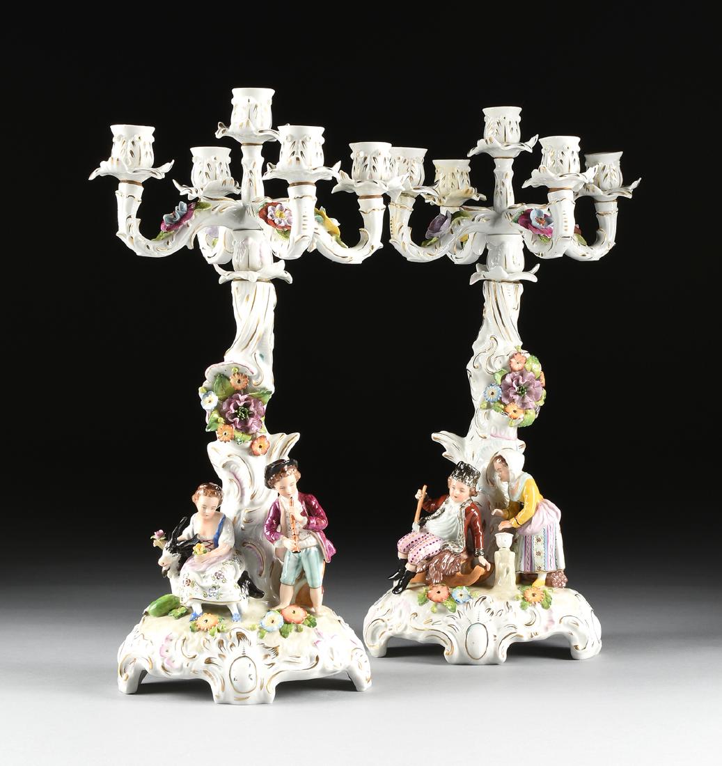 A PAIR OF SITZENDORFER PORZELLANMANUFAKTUR POLYCHROME (1 of 11)