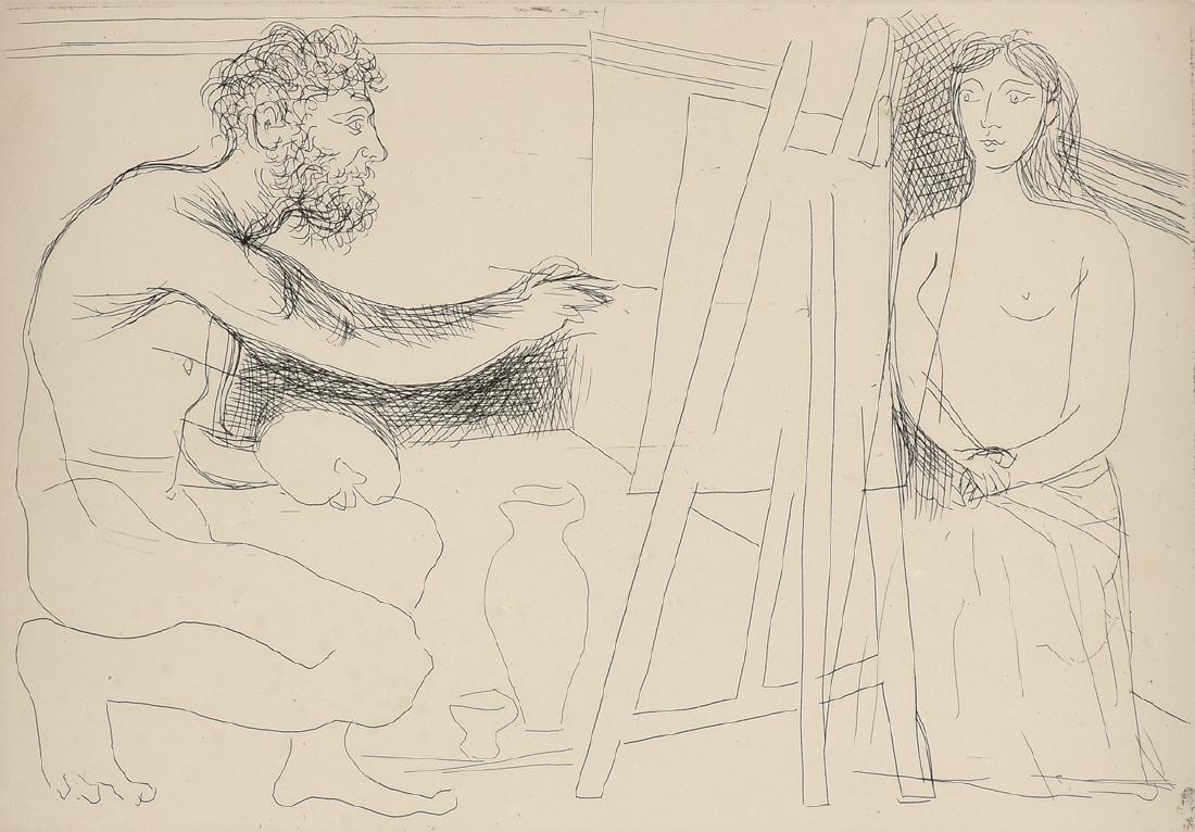 PABLO PICASSO (Spanish 1881-1973) AN ETCHING, "Peintre (1 of 9)