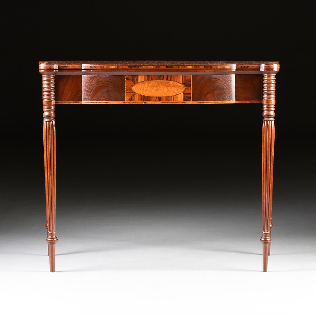 A FEDERAL INLAID MAHOGANY, KINGWOOD AND SATINWOOD GAMES (1 of 10)