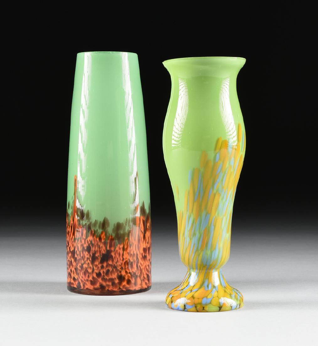 A GROUP OF TWO ANTON RUCKL CASED SPATTER ART GLASS (1 of 12)
