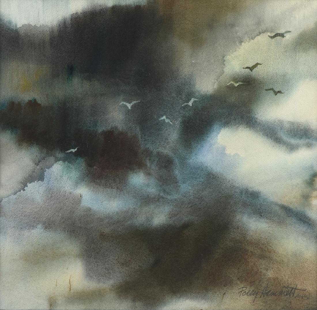 POLLY HAMMETT (American b. 1930) A PAINTING, "Birds in (1 of 8)